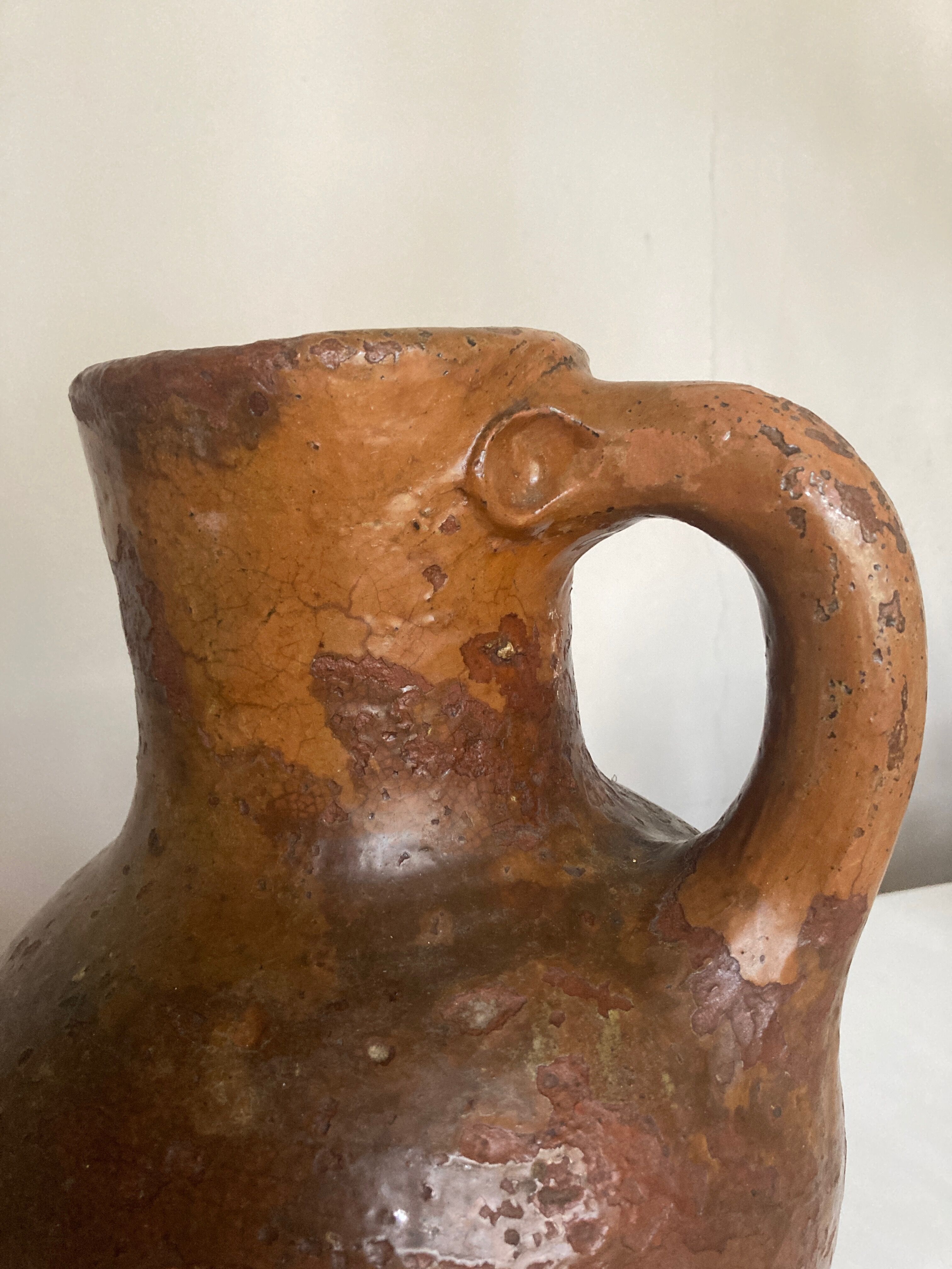 Farm pitcher late 19th in terracotta folk arts XXXL