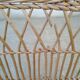Rattan cradle for doll on vintage wheels