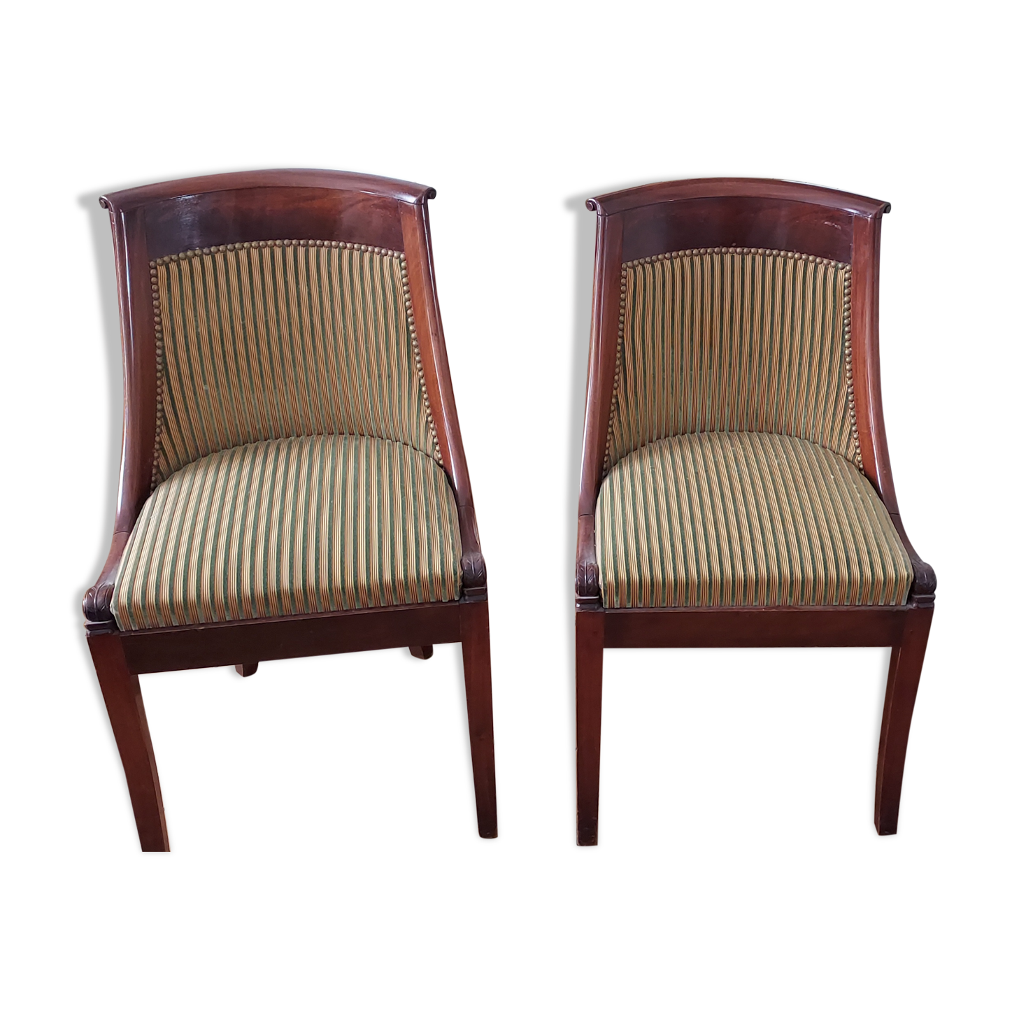 Paire de chaises gondole en acajou