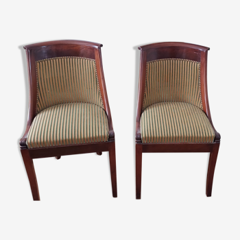 Pair of mahogany gondola chairs