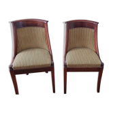 Pair of mahogany gondola chairs
