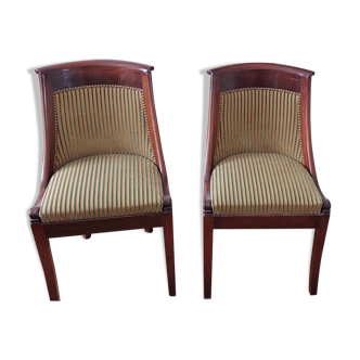 Pair of mahogany gondola chairs