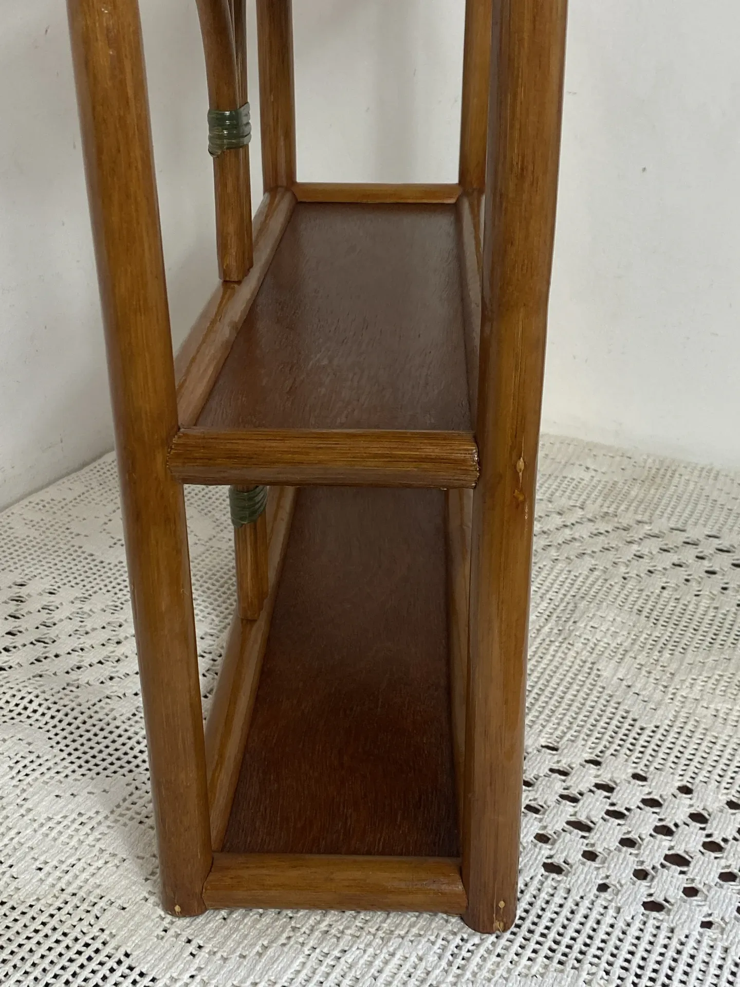 Bamboo and rattan shelf, 1970s
