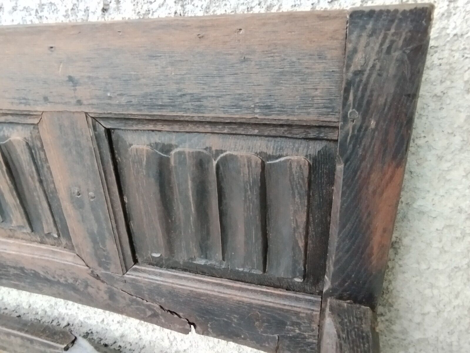 Gothic oak chest bench