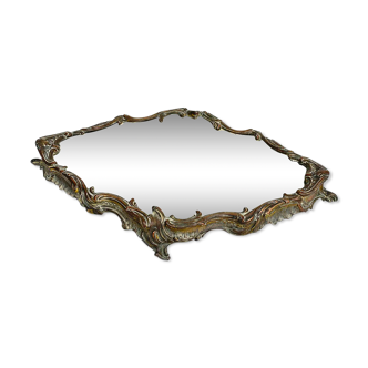 Old rock-scale mirror center table tray