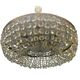 Chandelier en cristal et laiton italien des années 1960 – 6 lumières