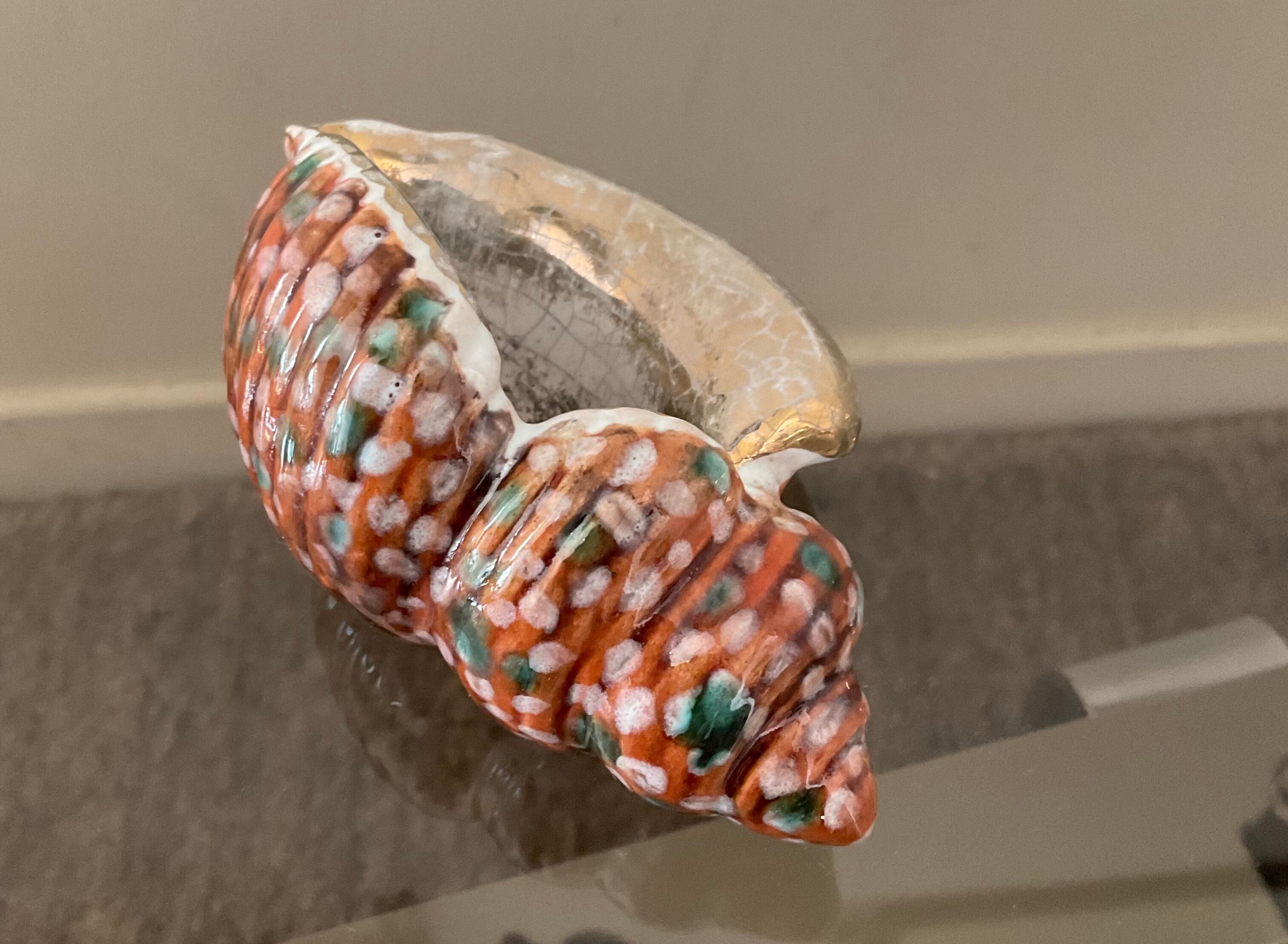 Empty pocket Vallauris vintage ceramic shell signed