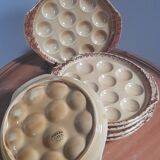 6 dishes/plates with snails, Gien factory