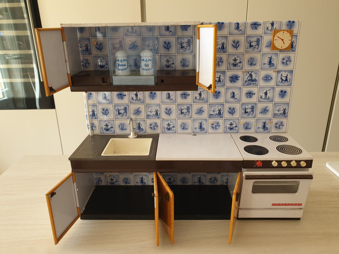 70s sheet metal doll kitchen