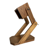 Lampe cocotte articulée en bois de pin 1970