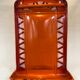 Porte louche en tôle émaillé orange vintage