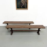 Pair of Solid Oak Farm Benches