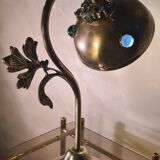 brass lamp with cabochons 1900 a20 electricity check h 34x27
