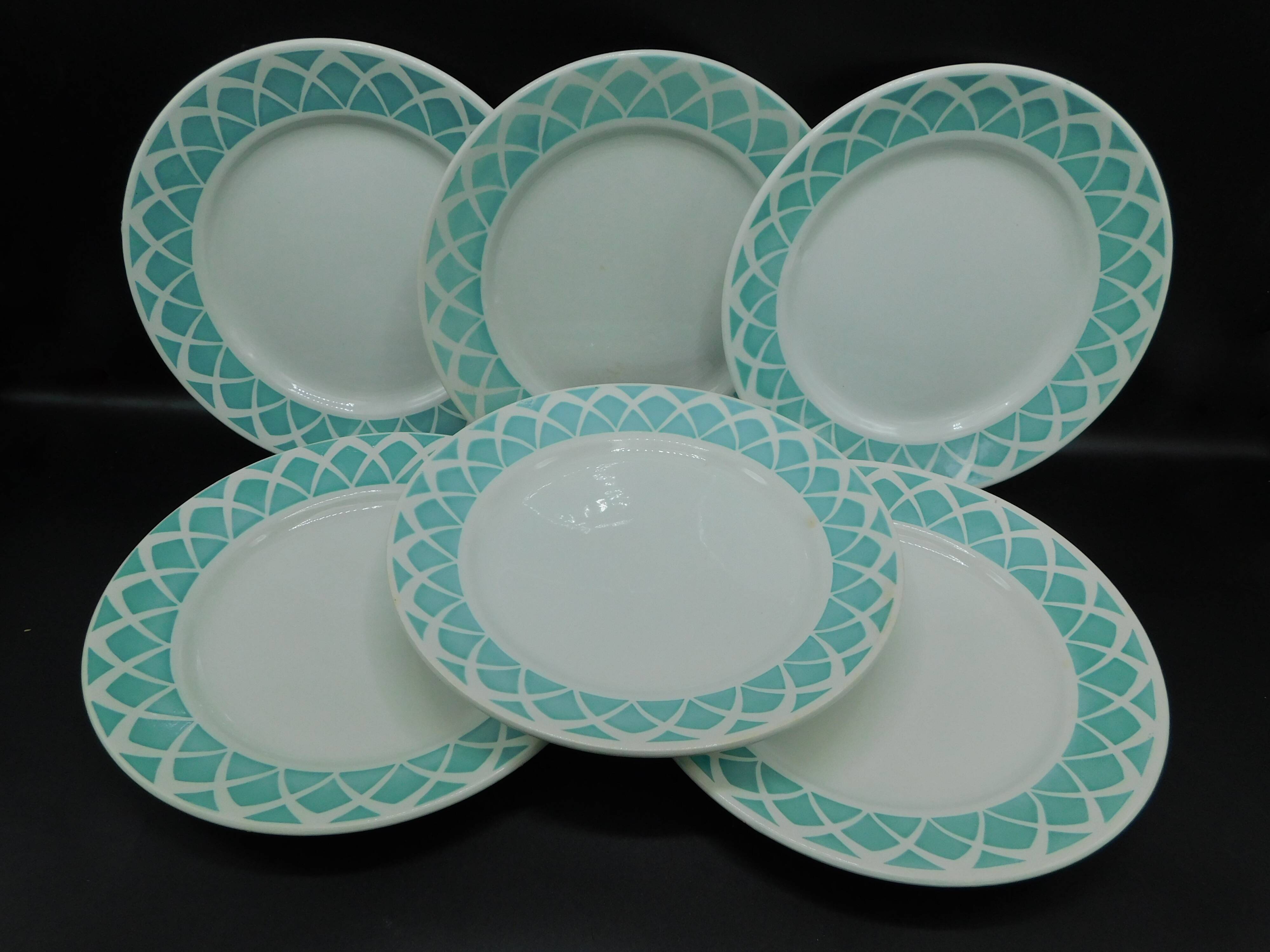 6 flat plates - Fenal Badonviller - Mint Green