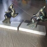 Pair of Deer bookends signed FRANJOU Art Deco