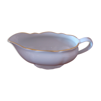 Saucière en porcelaine fine blanche création A. Deshoulières