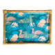 Ancient fibreglass plateau – Bamboo and rattan frame – Bird decor