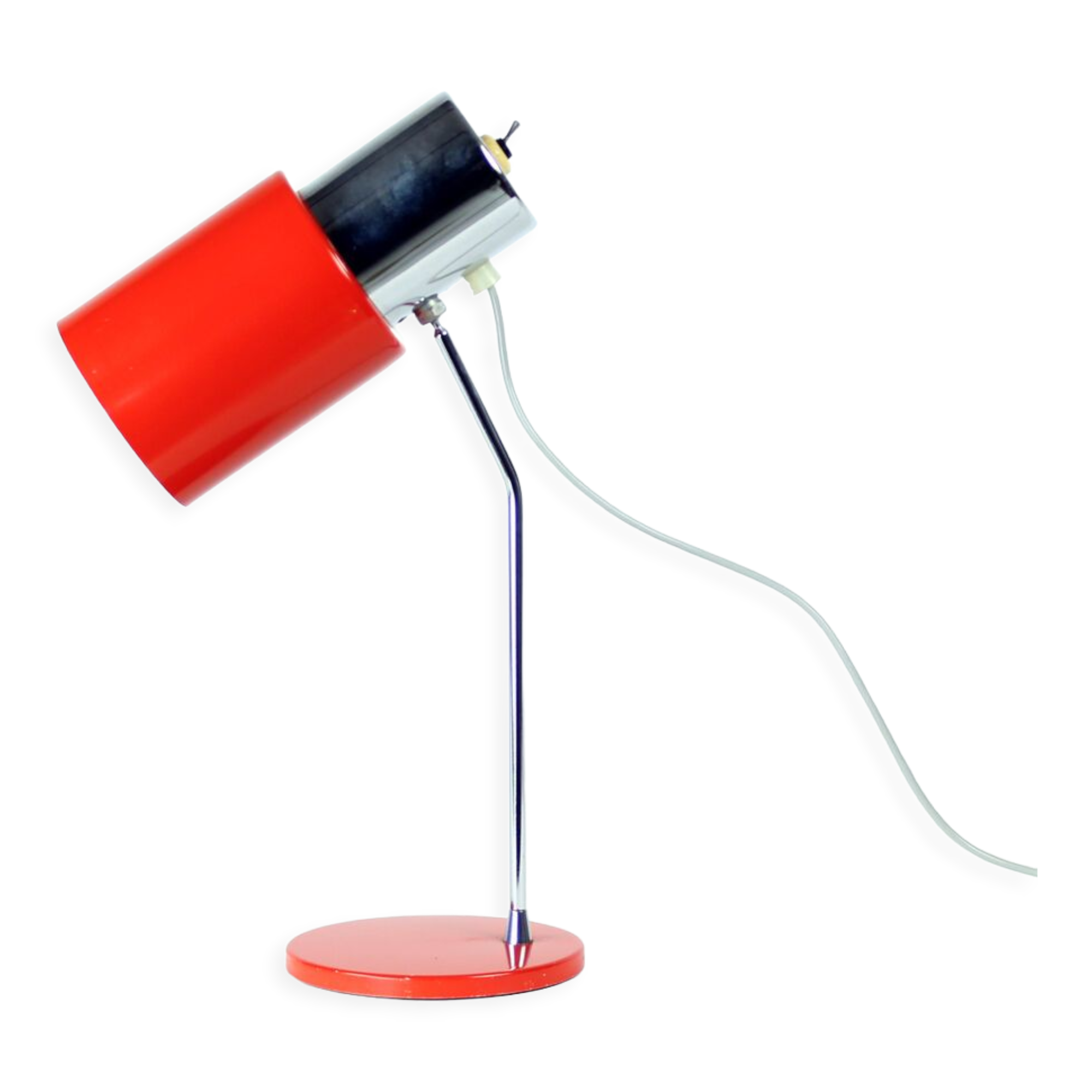Lampe de table en chrome et métal rouge, par Josef Hurka pour Napako 1960s