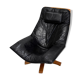 Leather and beech relaxation chair - 1970 / 1980