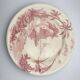 6 vintage pink Shabby dessert plates seen from the east