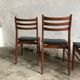 Lot de 4 chaises bois et simili cuir noir, chaise scandinave, chaise bois