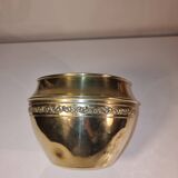 Antique gilded brass plant pot