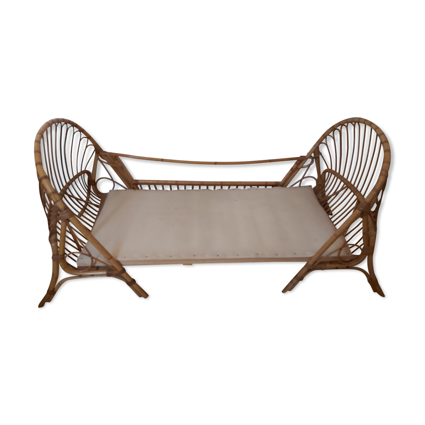Daybed for child in vintage rattan