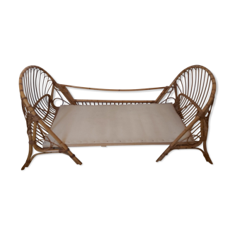 Daybed for child in vintage rattan