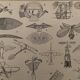 Lithographie gravure sur l'aviation de 1897