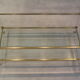 Plexiglass, glass and brass coffee table after Romeo Rega
