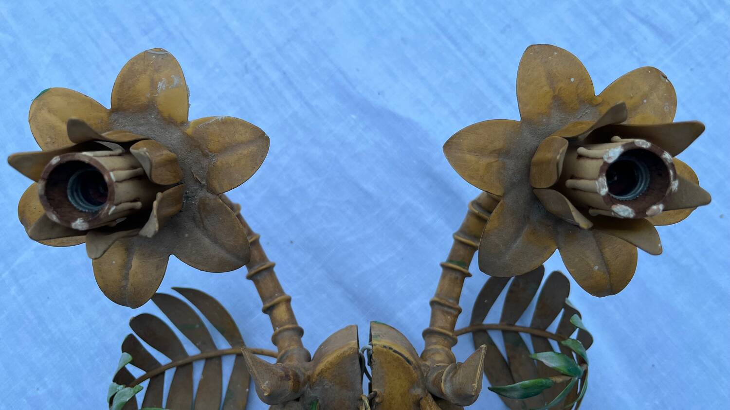 Pair of metal wall lights from the 60s/70s