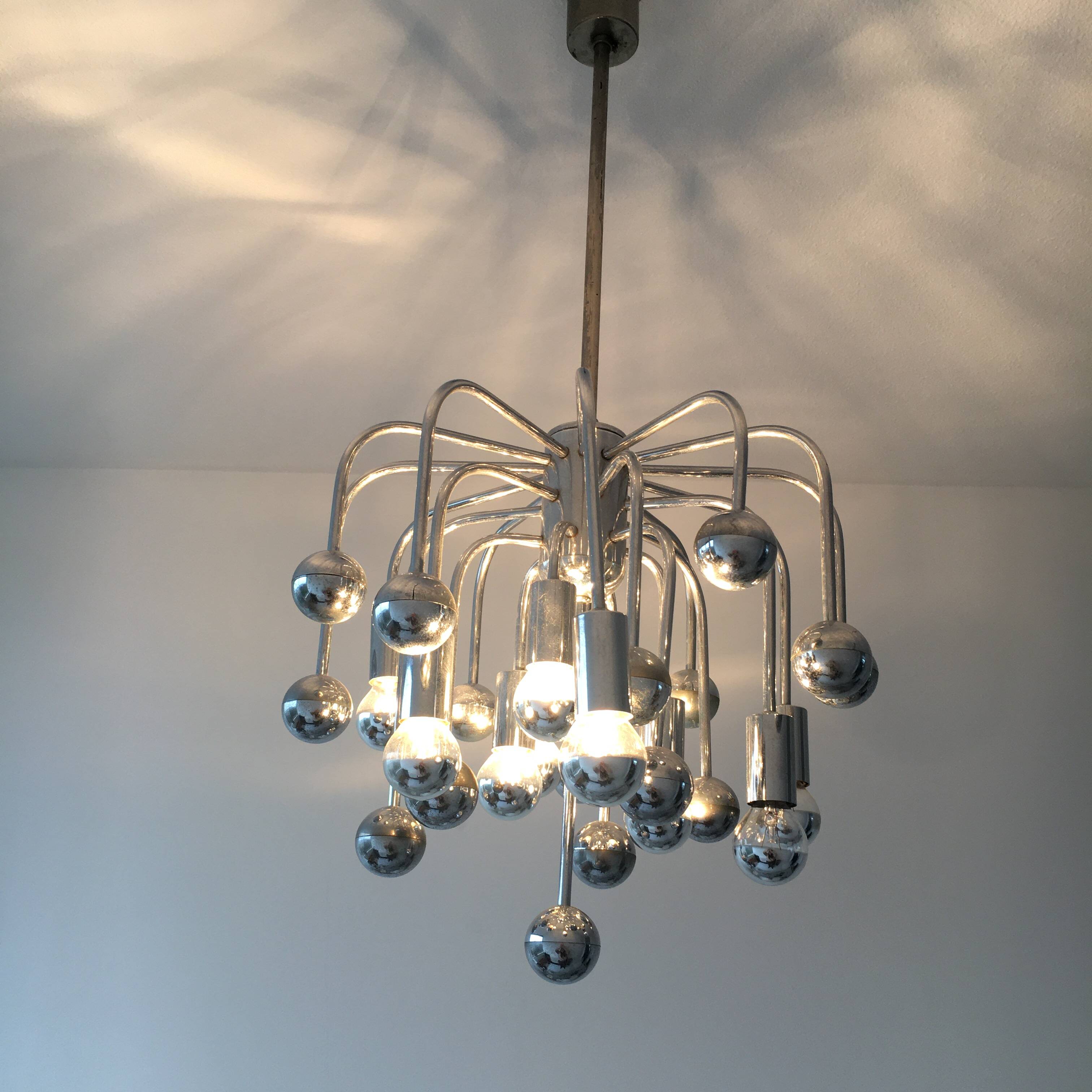 Space age sixties design sputnik hanging lamp, 1960’s