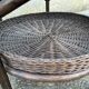 Round rattan and bamboo coffee table, vintage 1960