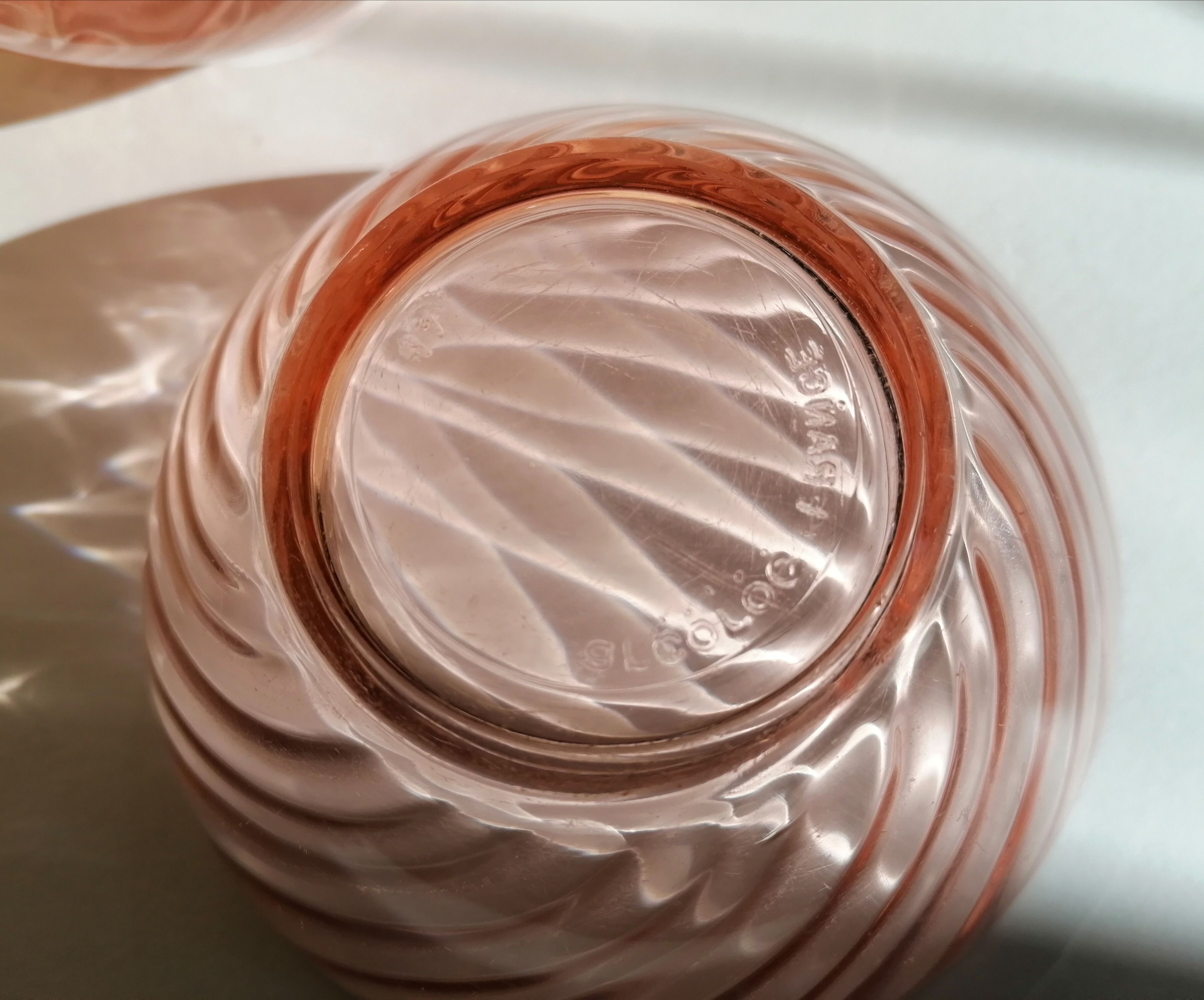 5 bols verre rose arcoroc rosaline
