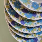 6 assiettes dessert à fleurs