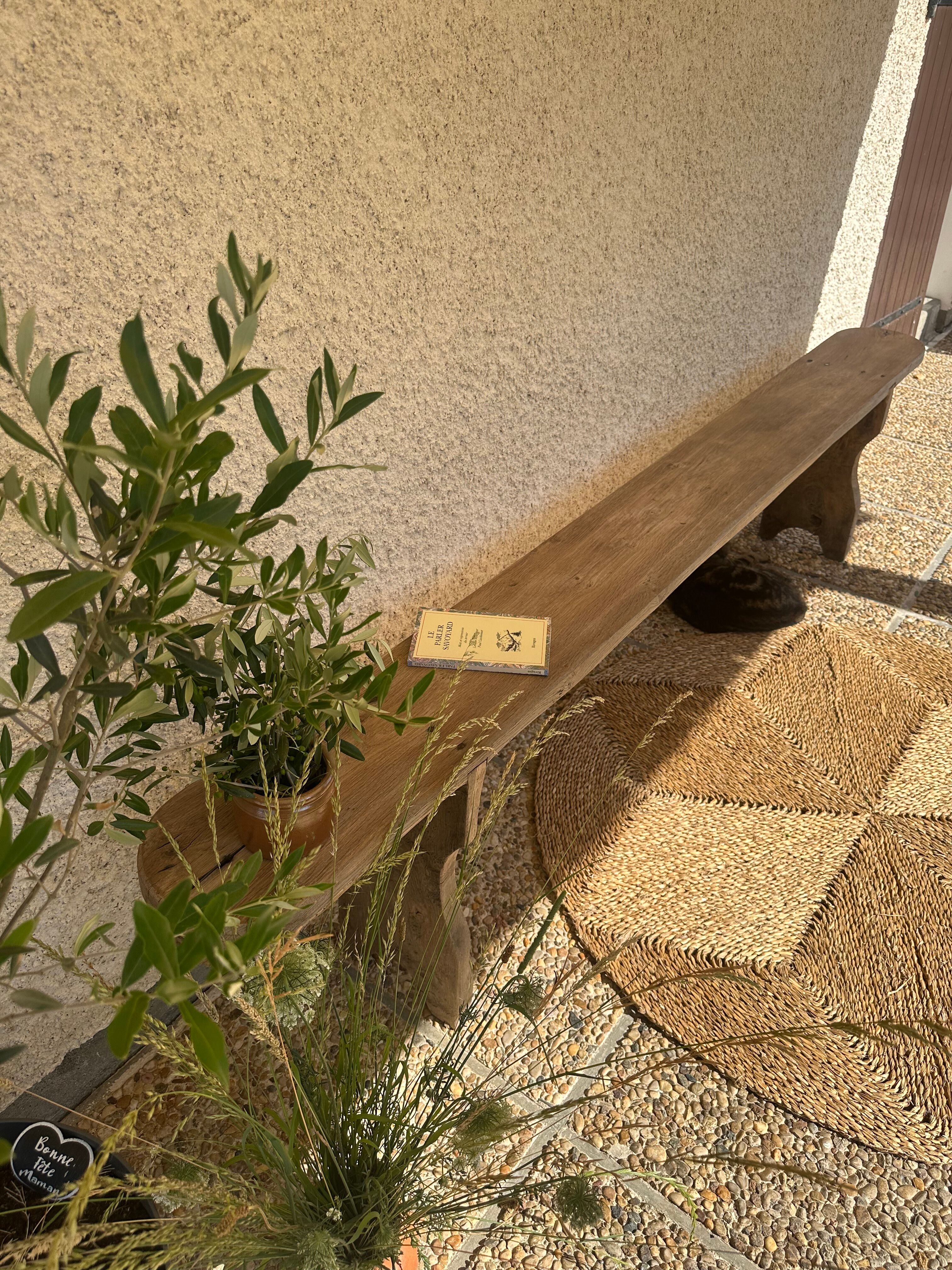 Old oak farmhouse bench measuring 230 cm