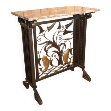 console art déco en fer forgé attribué a Brandt " fond marin "