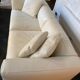 Cassina two-seater sofa in white leather, designer Lissoni, plus 3 white leather cushions
