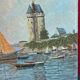 P. Helary oil on panel the Solidor tower, Saint-Servan, Saint-Malo