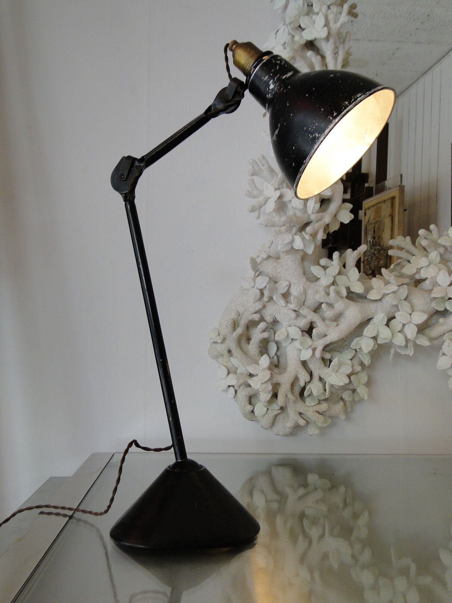 Vintage desk lamp Bernard Albin Gras model 205 portable circa 1930