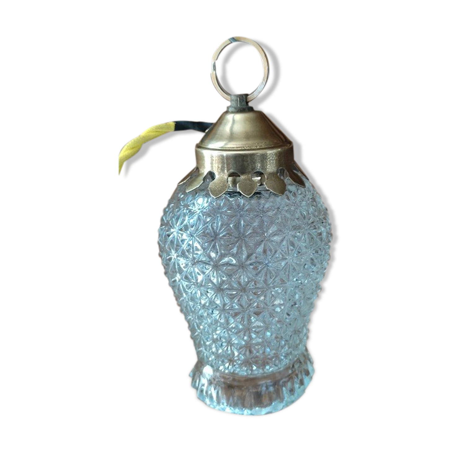 Walker lamp globe tulip starry glass support brass