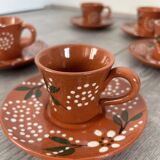 6 João Vale Terracotta Coffee Cups and Plates