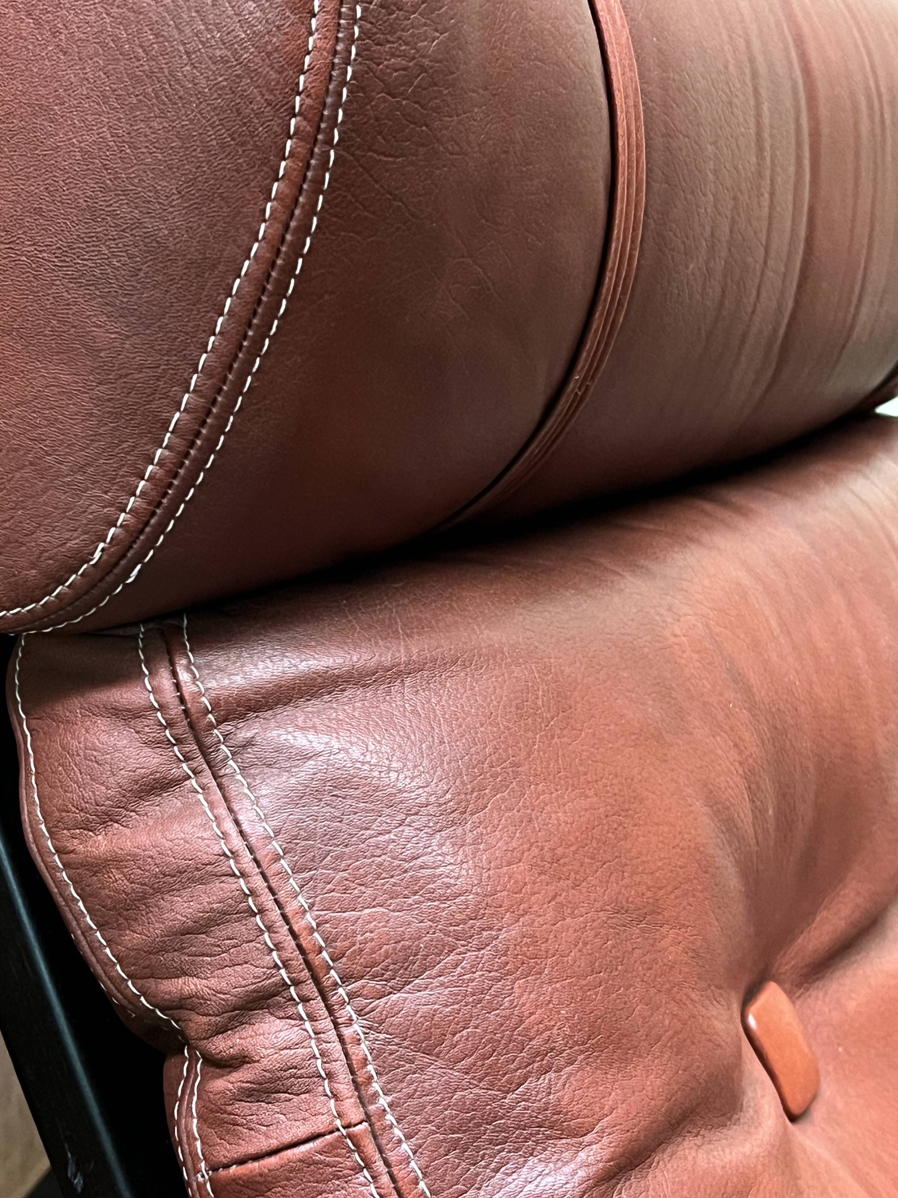 Pair of leather lounge chairs