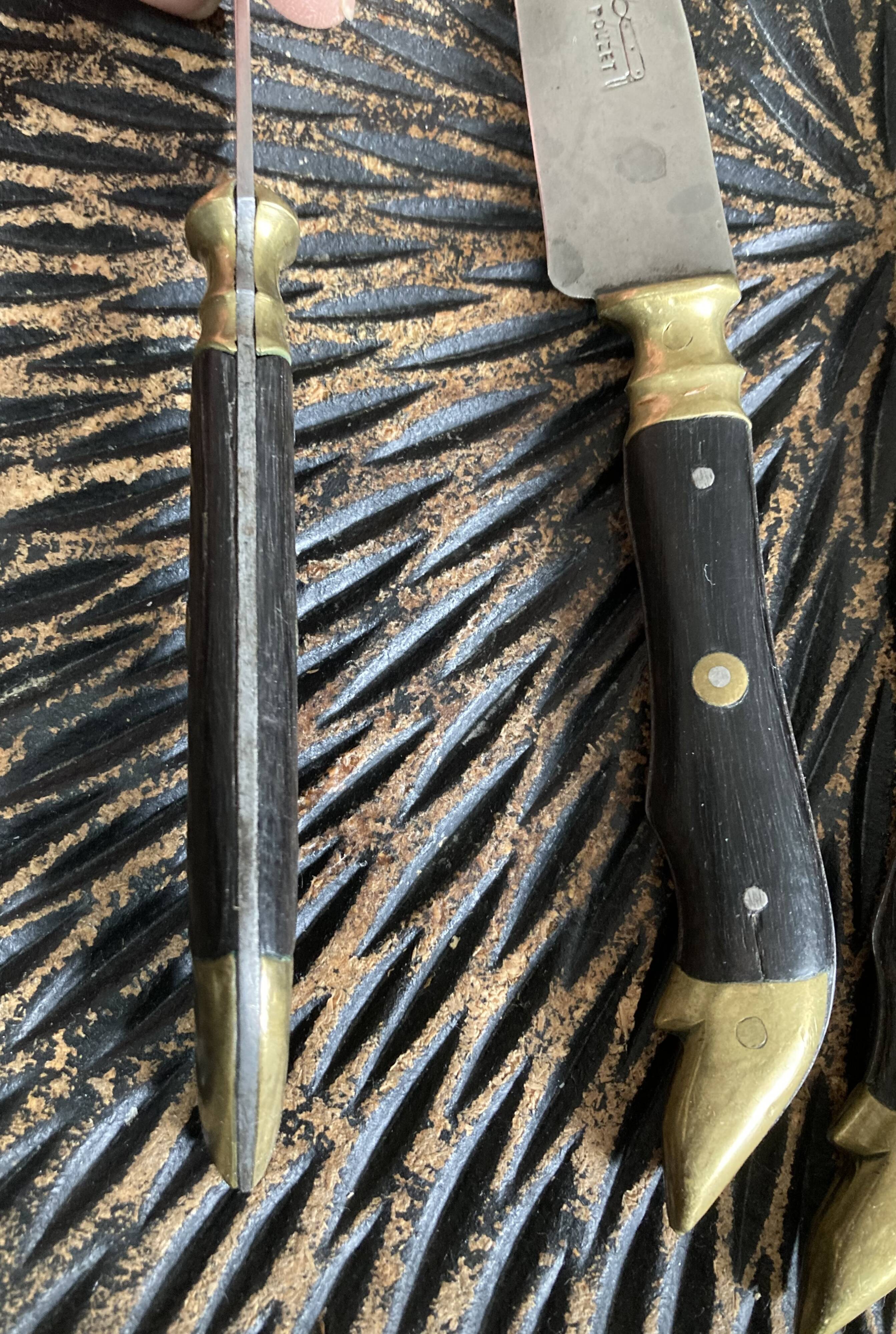 4 antique table knives - Pouzet Bigay - Thiers late nineteenth