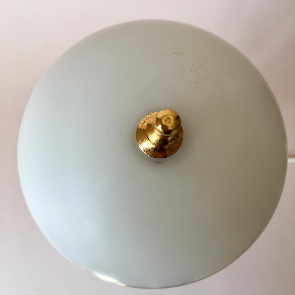 Vintage german brass and opaline glass table lamp
