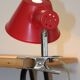 Adjustable clamp spotlight in red lacquered metal - vintage design