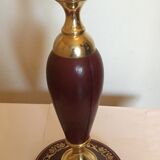 Leather-wrapped foot office or lounge lamp