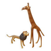 Animaux de la savane en laiton 70s