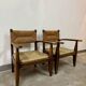 Pair of vintage brutalist armchairs from the 1960s.