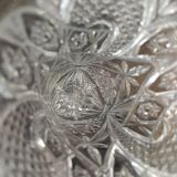 Large vintage pressed glass vase, an impressive and very decorative piece.